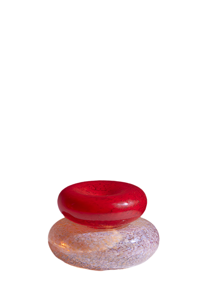 CURIO X DM, 'Pebble Stack Red and Peach Opaline'