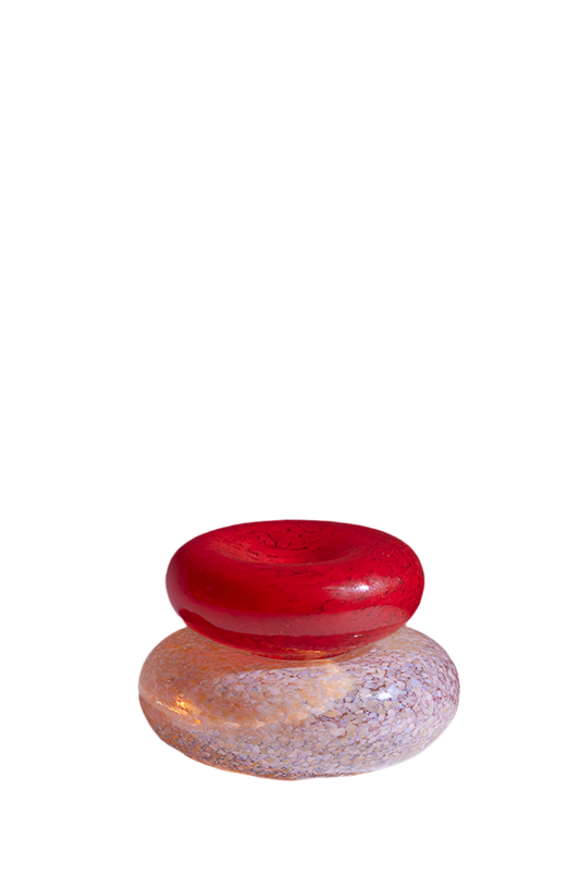 CURIO X DM, 'Pebble Stack Red and Peach Opaline'