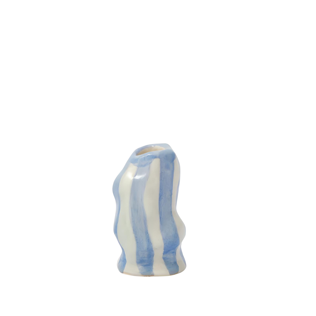 Hodge Pots, 'Light Lavender Candy Stripe Candle Holder'