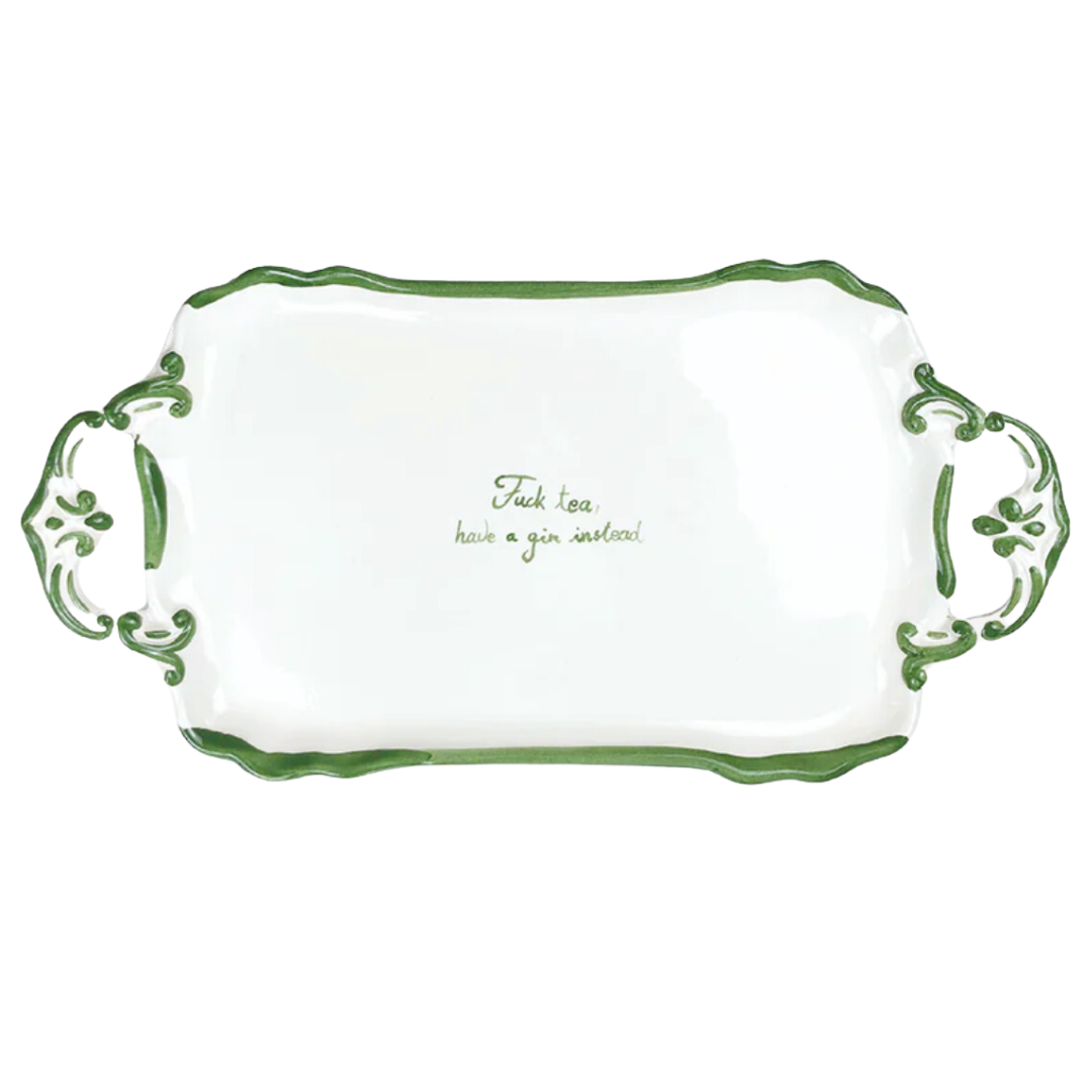 Musae Studio, "F You, Tea" Tray in Green