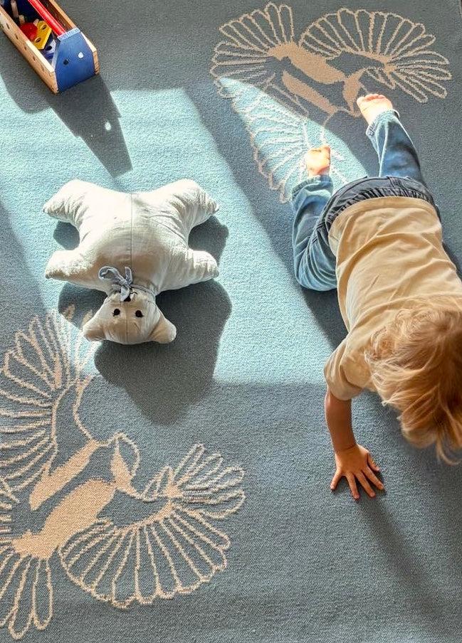 Sparrow and Grass, 'Flying Birds Rug'