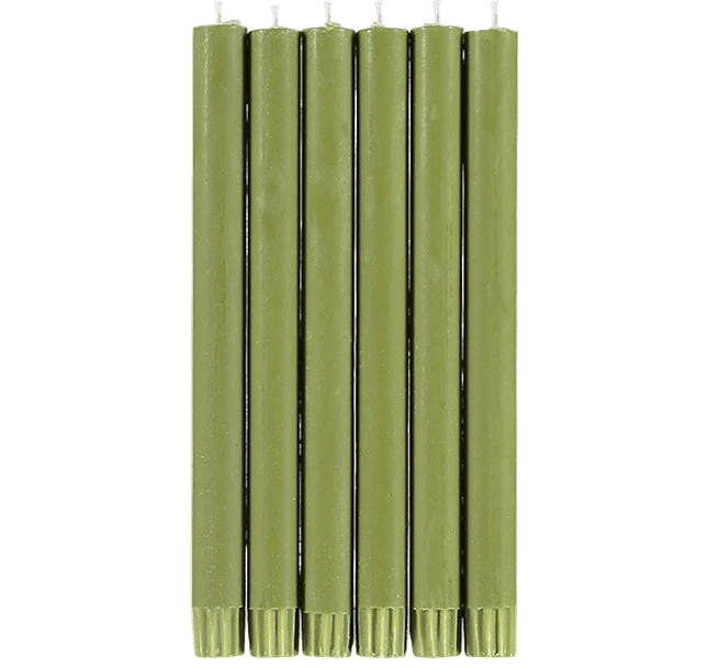 Set of 6 Green Candles