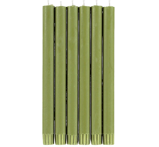 Set of 6 Green Candles