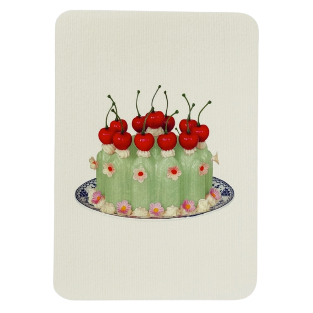 Chartreuse Cream Blancmange Greeting Card