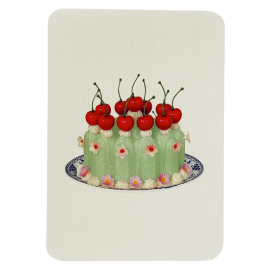 Chartreuse Cream Blancmange Greeting Card