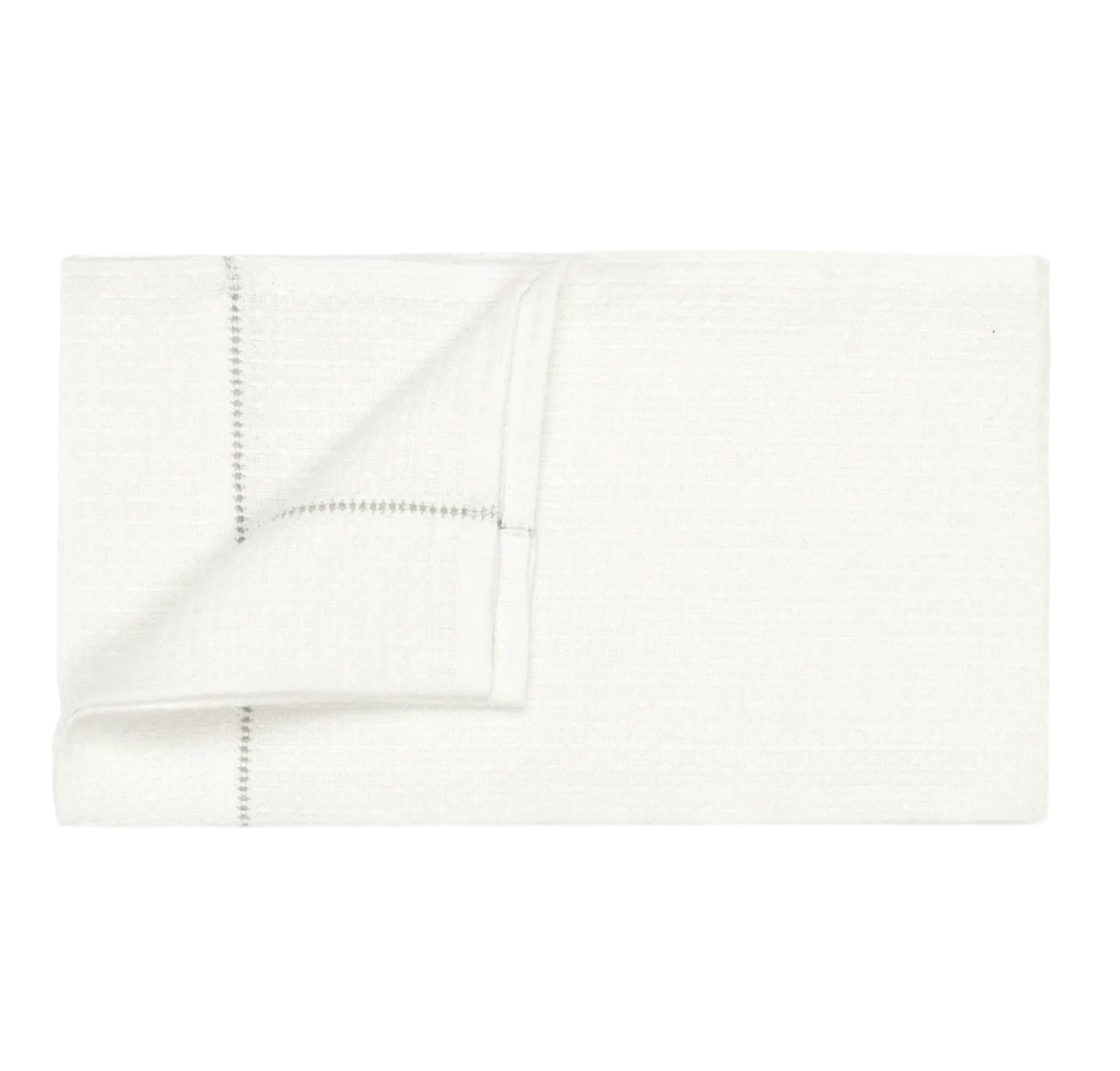 Volga Linen, Liège Hand Towel with Parma Grey Hemstitch