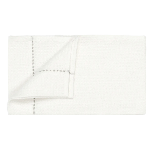 Volga Linen, Liège Hand Towel with Parma Grey Hemstitch