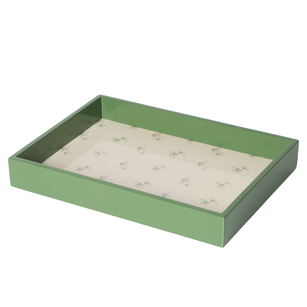 YOLKE x DM Rosebud Breakfast Tray in Apple Green