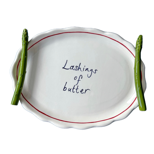 Minnie Mae-Stott, 'Lashings of Butter' Asparagus Serving Platter