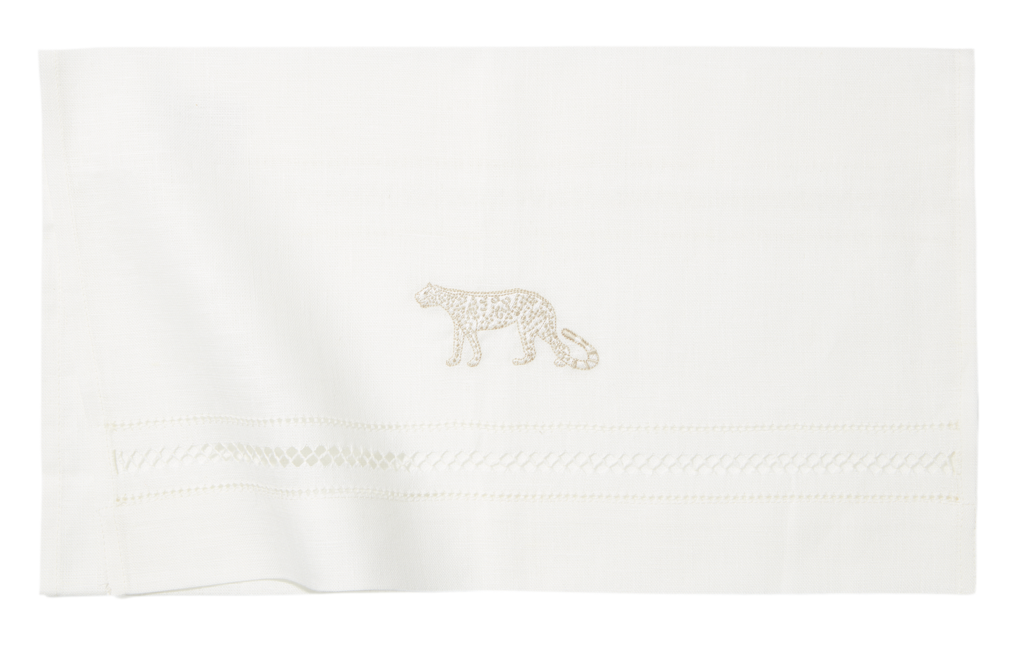 Volga Linen, Hand Towel Diamond Stitch Leopard