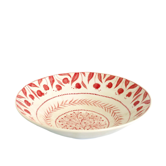 Rosanna Corfe, Hand Painted Pomegranate Serving Bowl - Red
