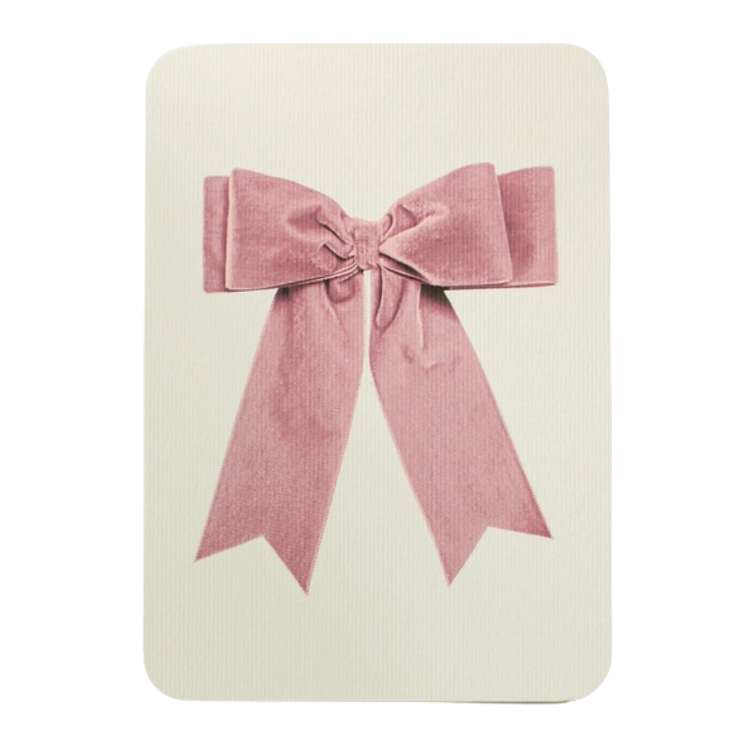Baby Pink Velvet Bow Greeting Card