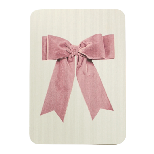 Baby Pink Velvet Bow Greeting Card