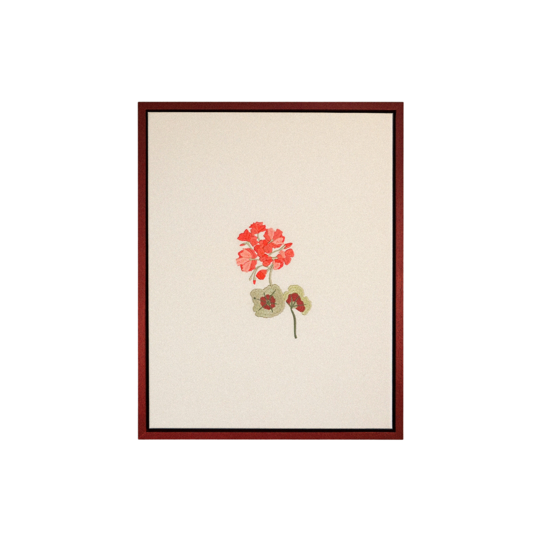 Lappliq, Geranium framed embroidered art canvas