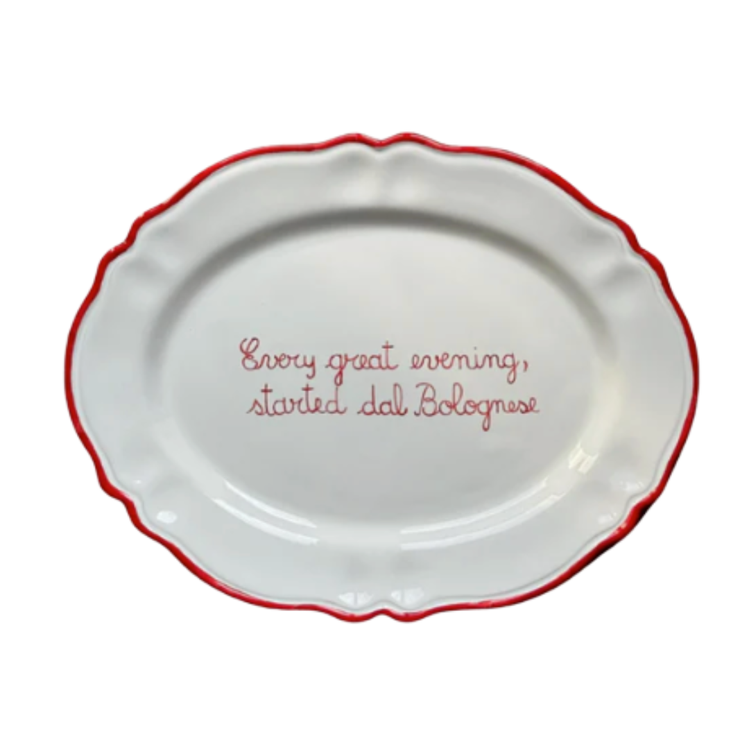 Sveva's Home Ceramic Platter “Every great evening, started dal Bolognese”