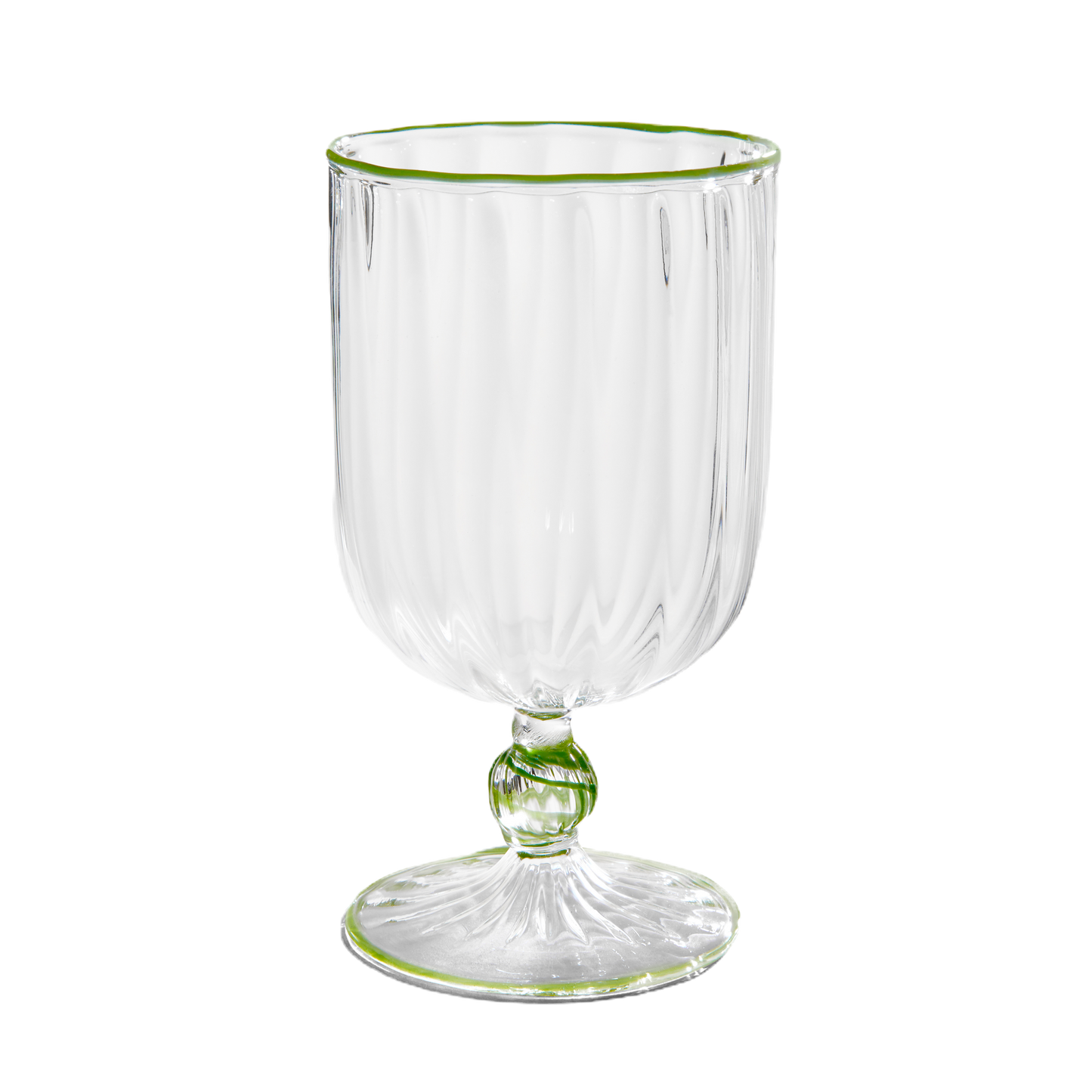 The Adrienne Venetian Wine Glasses in Green Set of Two