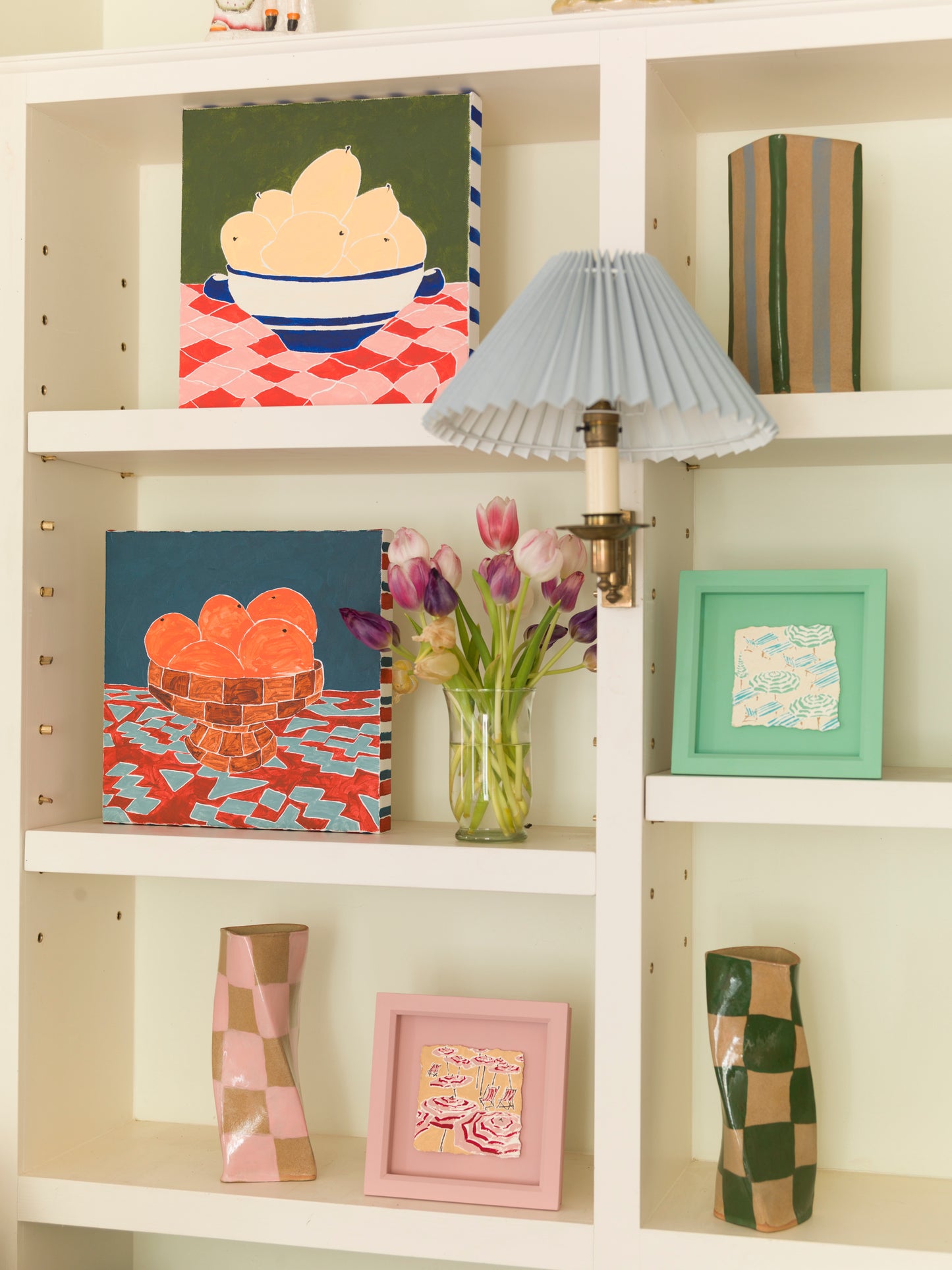 Baby Blue & Green Stripe Vase