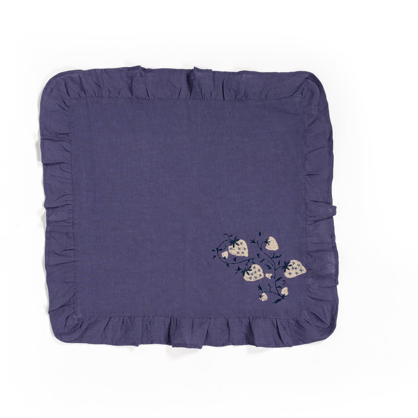 Sharland England, 'Fraises Des Bois Napkins in Blue (Set of 4)'