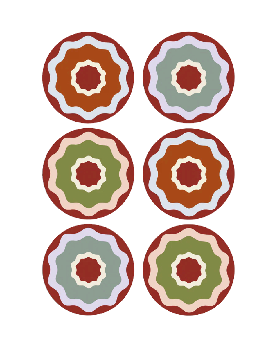 Balu London, ‘Set of Six Rhubarb Ripple Placemats’