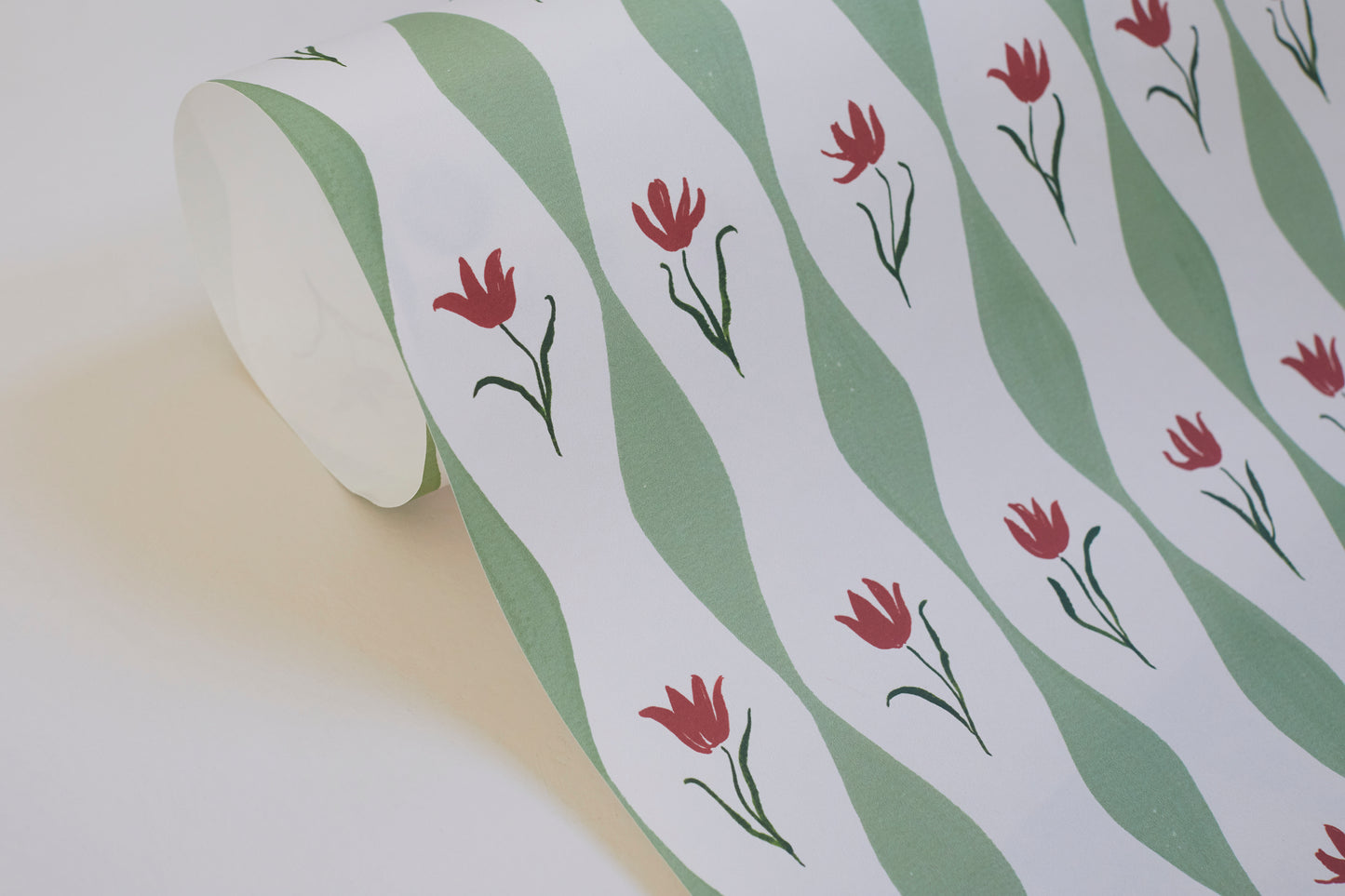 Sophie Harpley, 'Tulip Wave Wallpaper (pistachio)'
