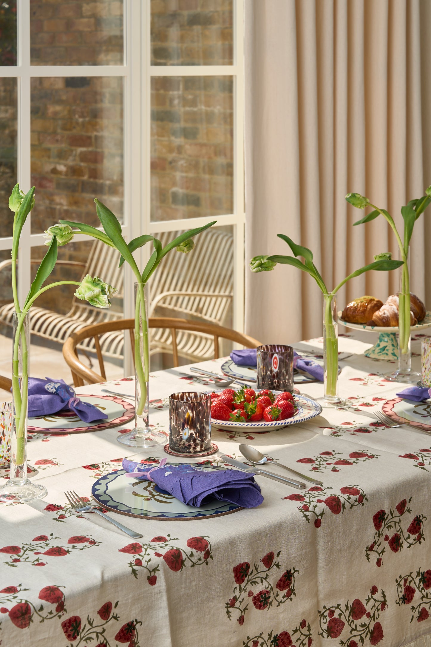 Sharland England, 'Fraises Des Bois Tablecloth'
