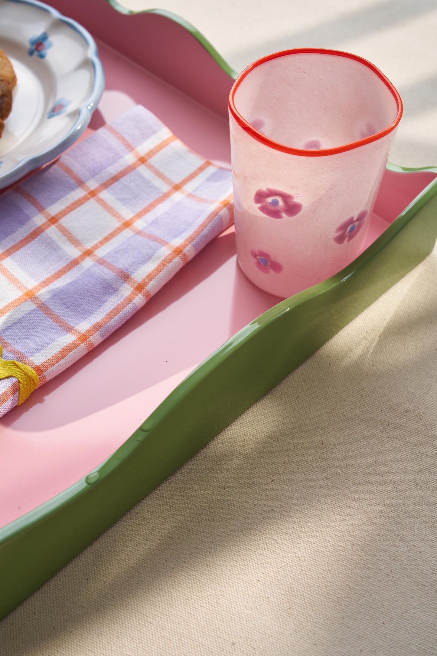 A Pair of Purple and Yellow Napkins