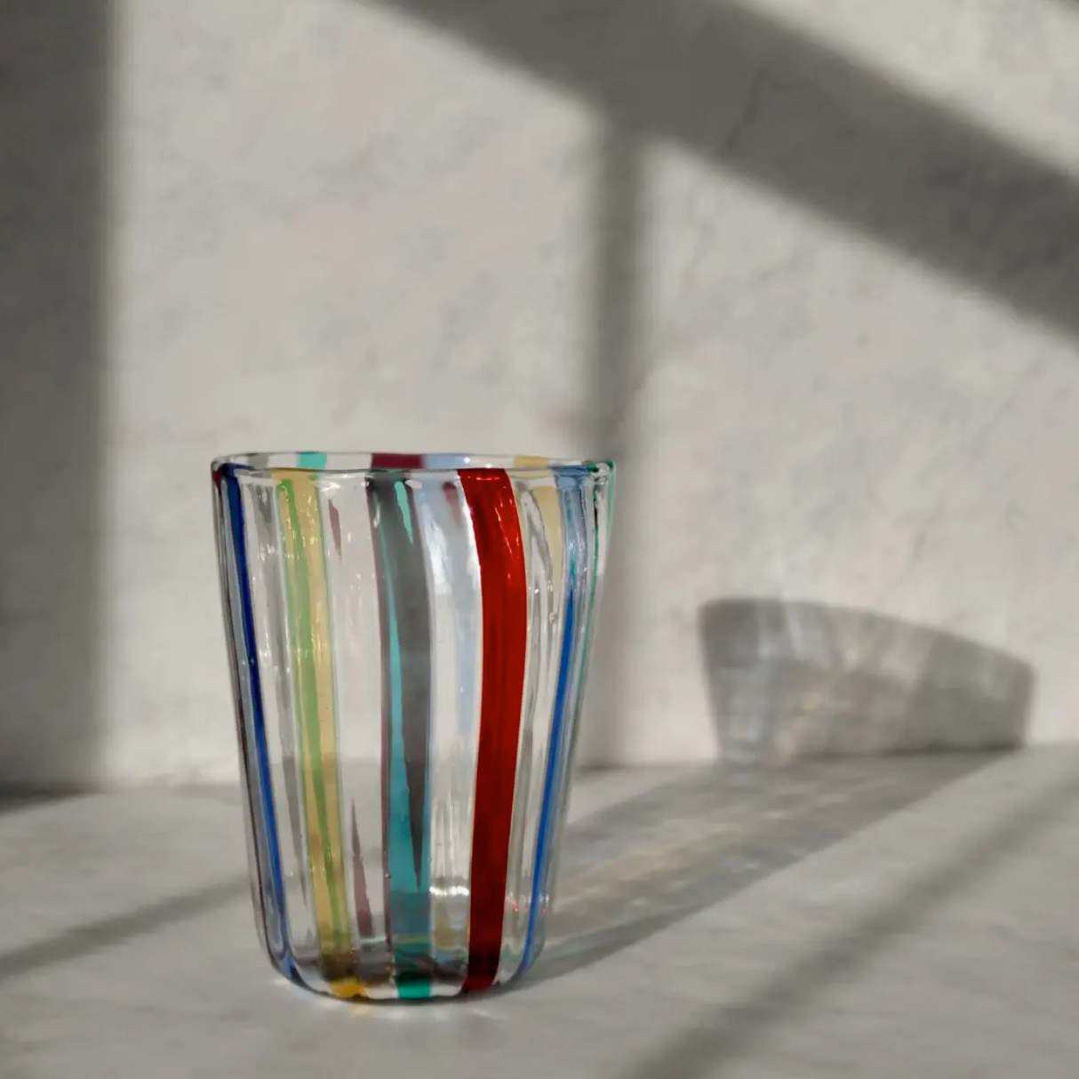 Handblown Murano Striped Drinking Glass