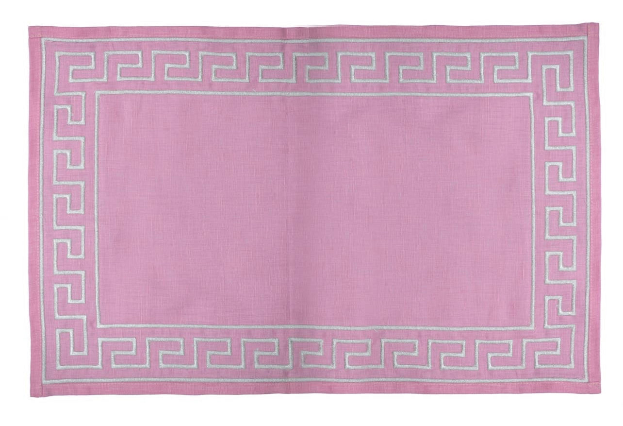 Grecian Embroidered Placemats in Green