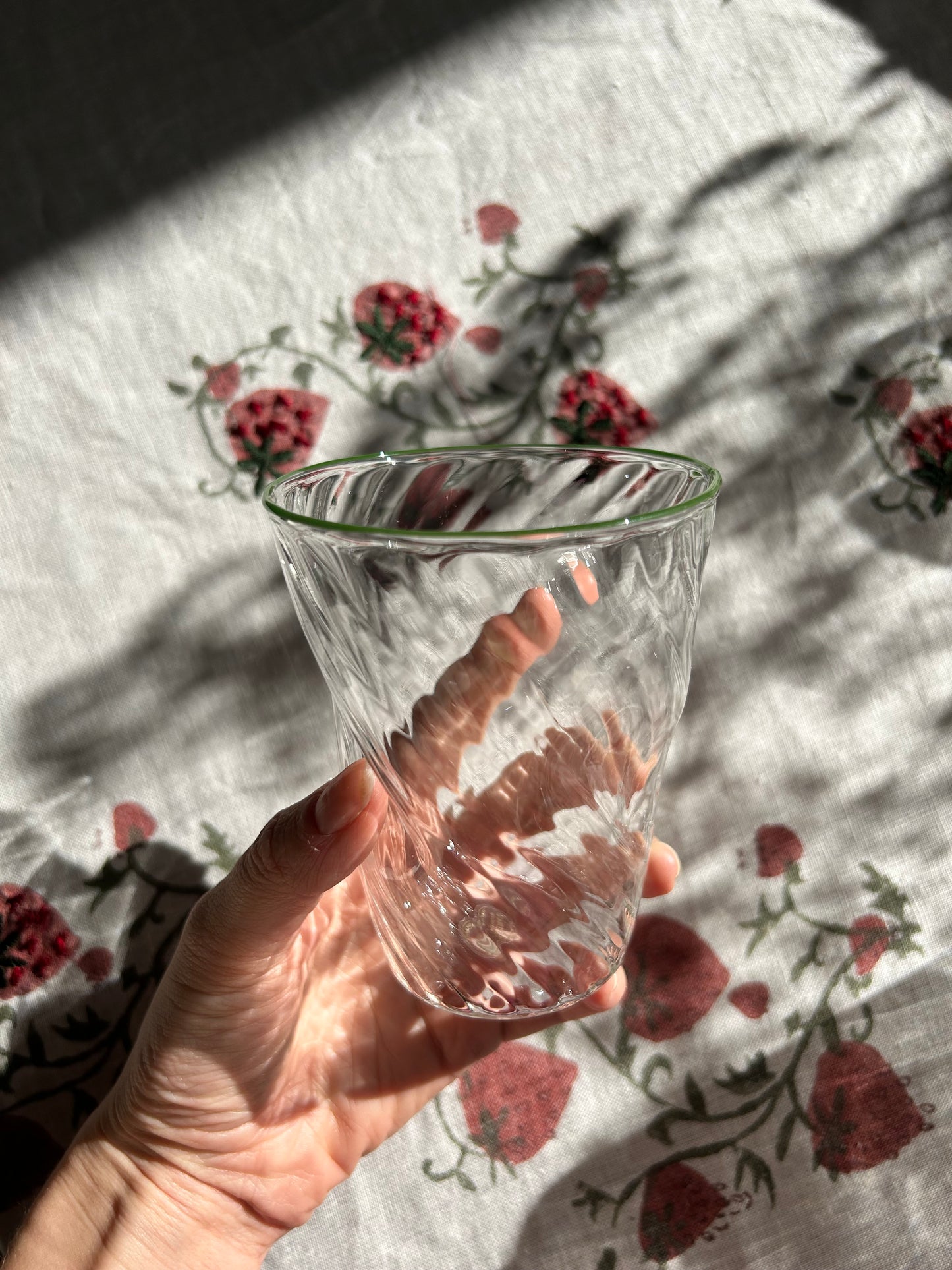 Handblown Venetian Tumbler Glass in Green