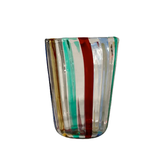 Handblown Murano Striped Drinking Glass