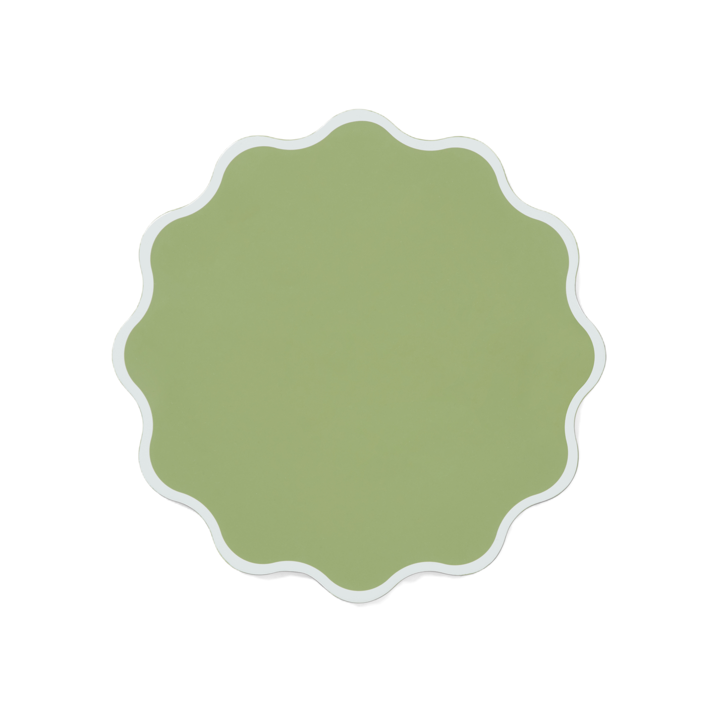 The Victoria Placemat in White and Green, Set of Two