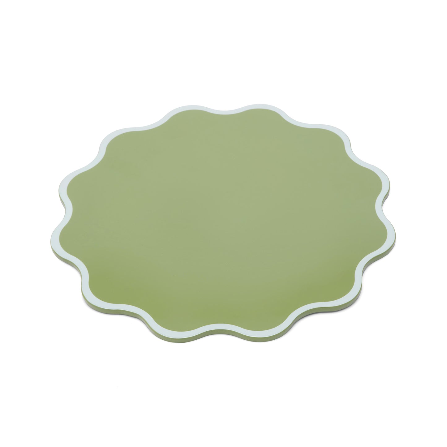 The Victoria Placemat in White and Green, Set of Two