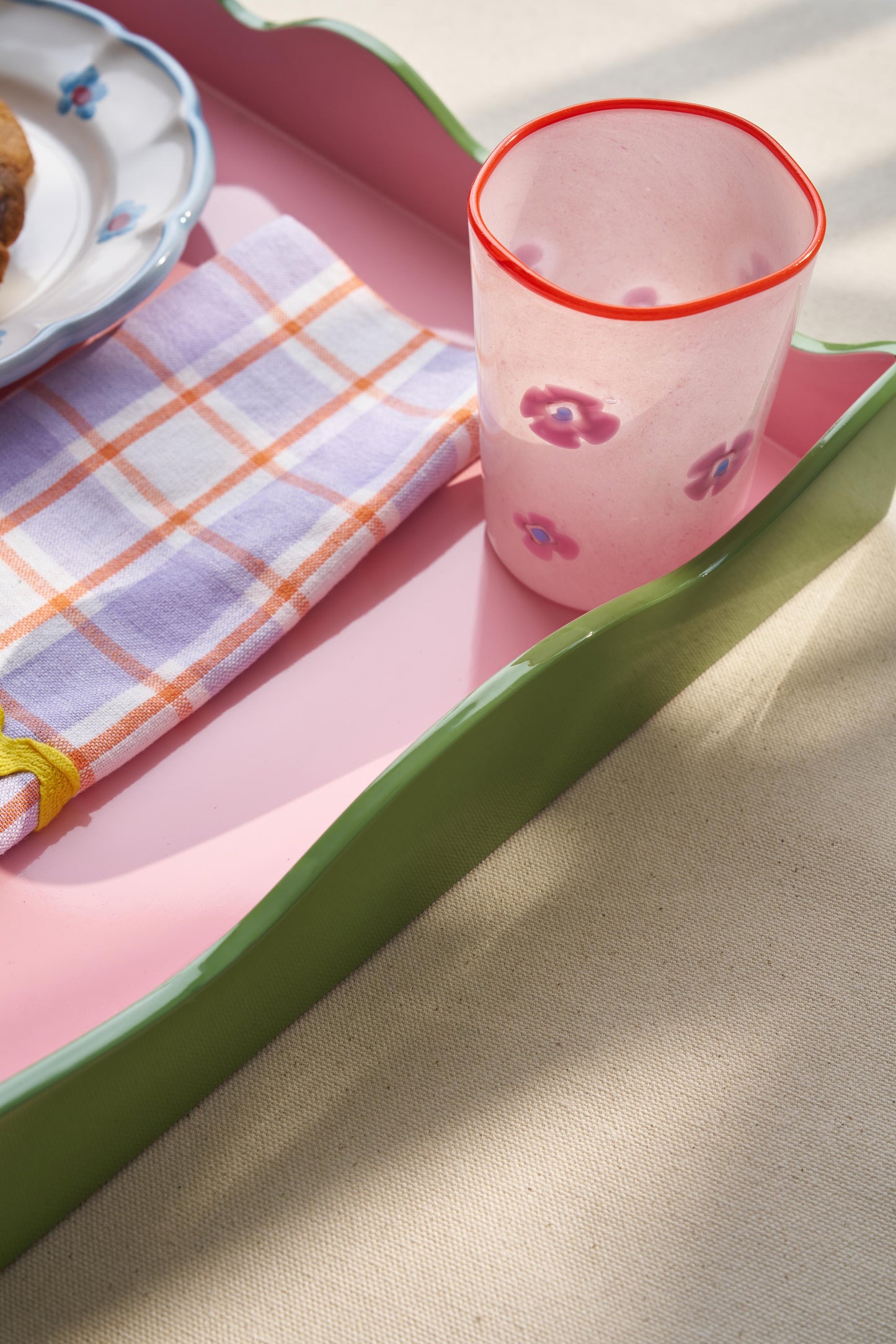 A Pair of Aqua and Orchid Reversible Placemats