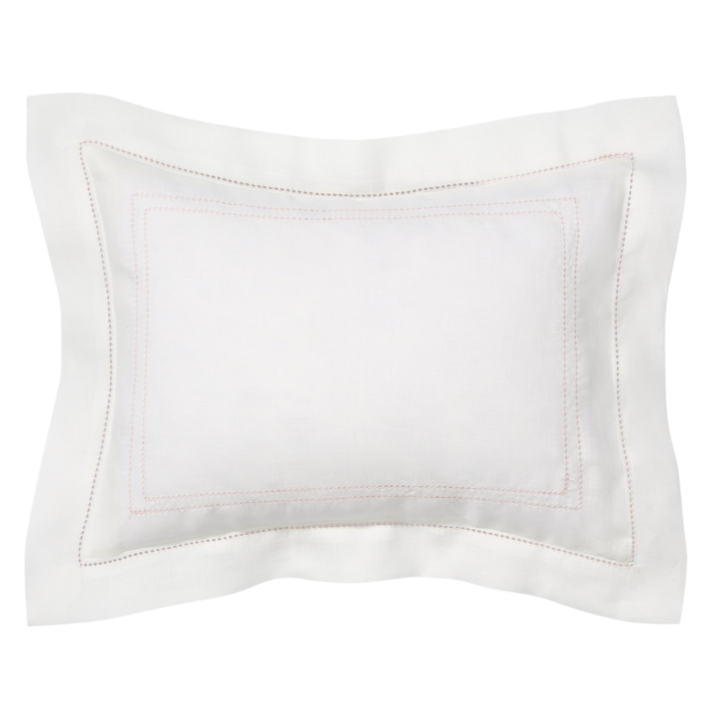 Volga Linen, Boudoir Pillow with Hemstitch in English Rose