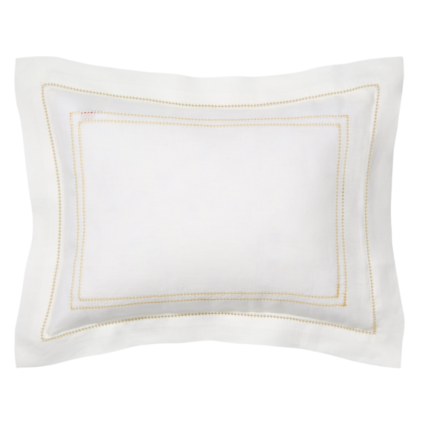 Volga Linen, Boudoir Pillow with Hemstitch in Ochre