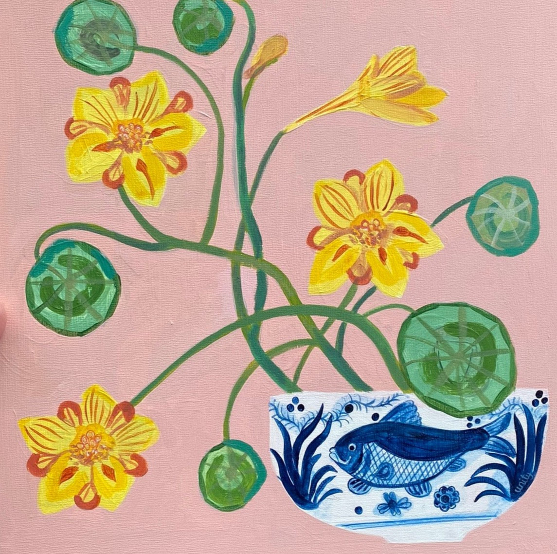 Unity Coombes, 'Summer Bowl and Nasturtiums’ 2024