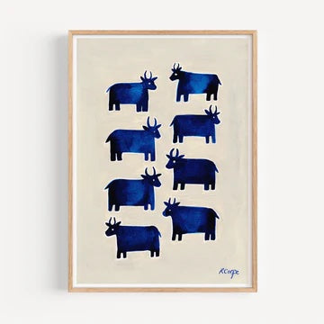 Rosanna Corfe, Moo Blue Cow Print
