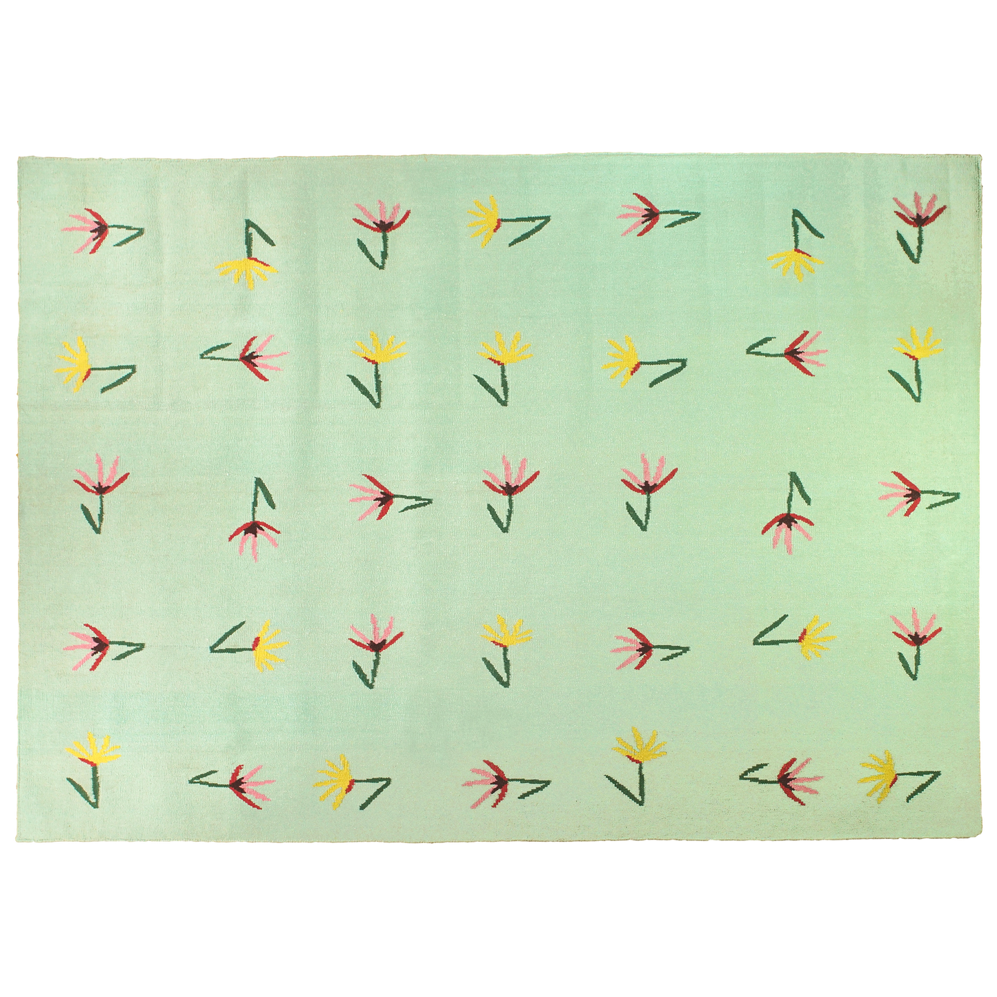 Sparrow and Grass, 'Wild Flowers Rug in Blue'