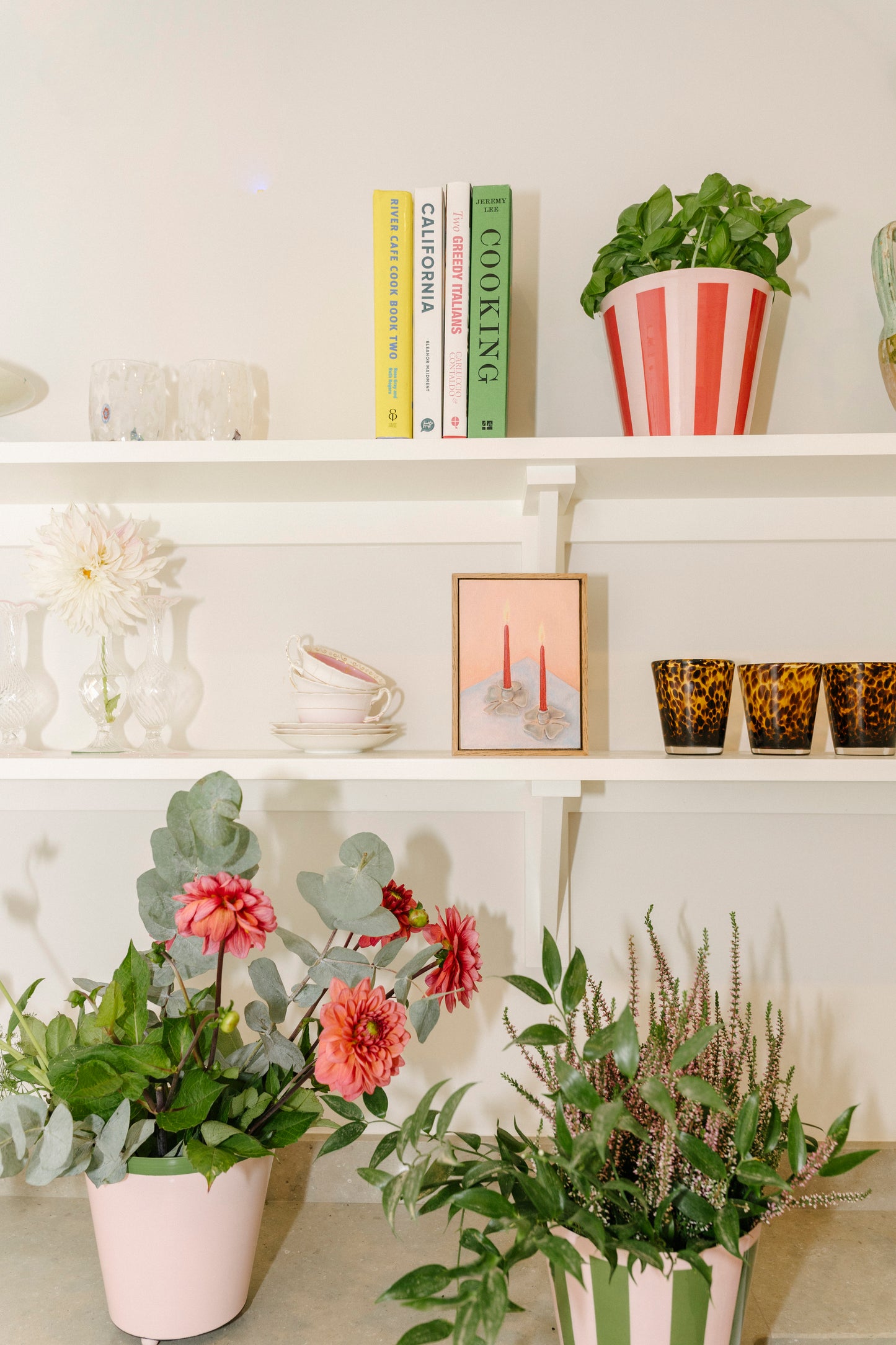 The Penny Planter in Pink and Green Stripe