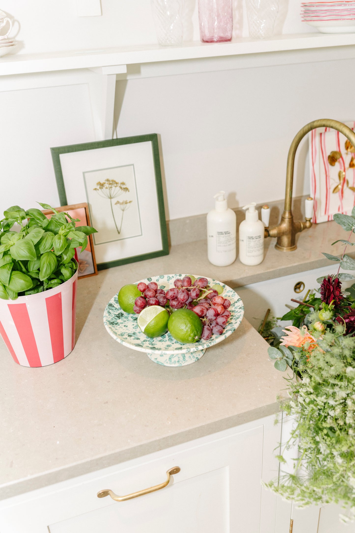 The Penny Planter in Pink and Red Stripe