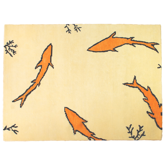 Sparrow and Grass, 'Fish Rug'
