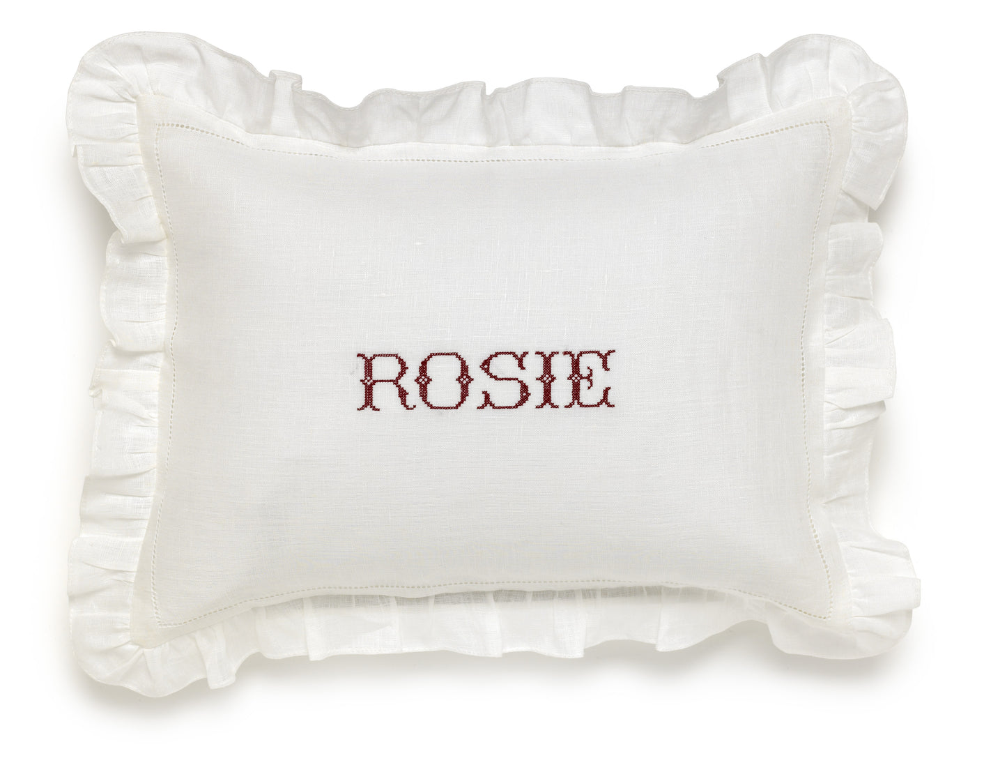 Volga Linen, Boudoir Pillow with Frill Edge