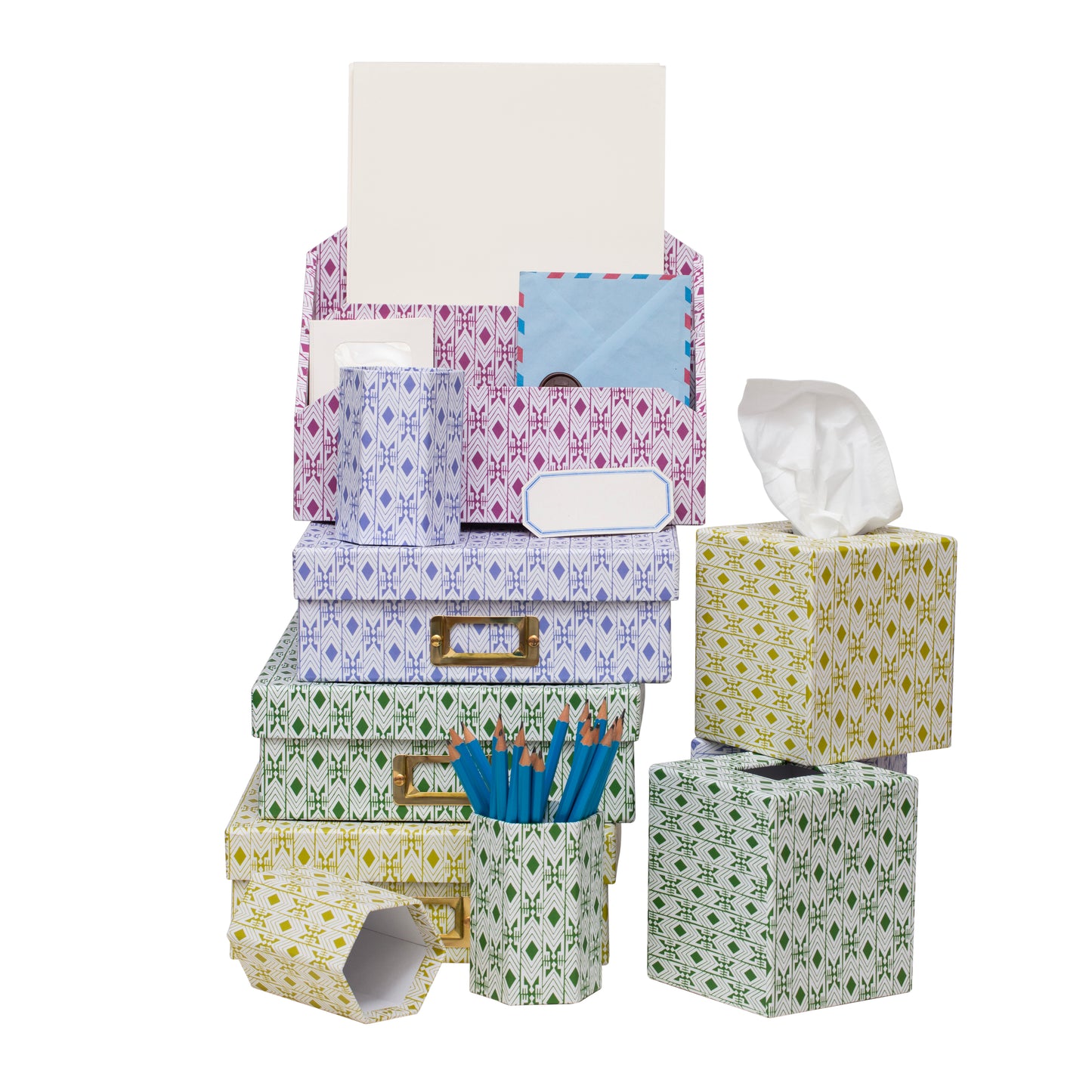 Dar Leone, Tijan Maize Green Hexagonal Brush Pot