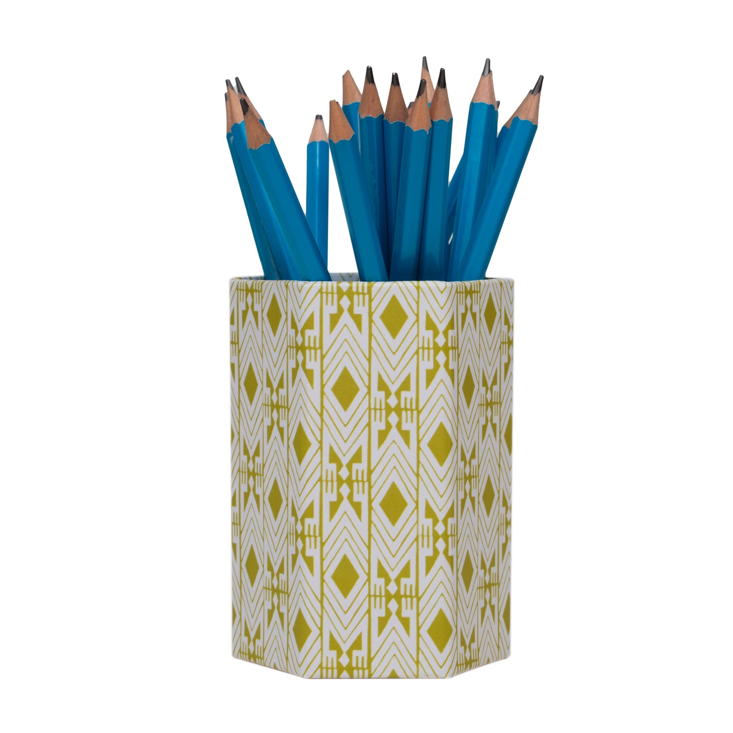 Dar Leone, Tijan Maize Green Hexagonal Brush Pot