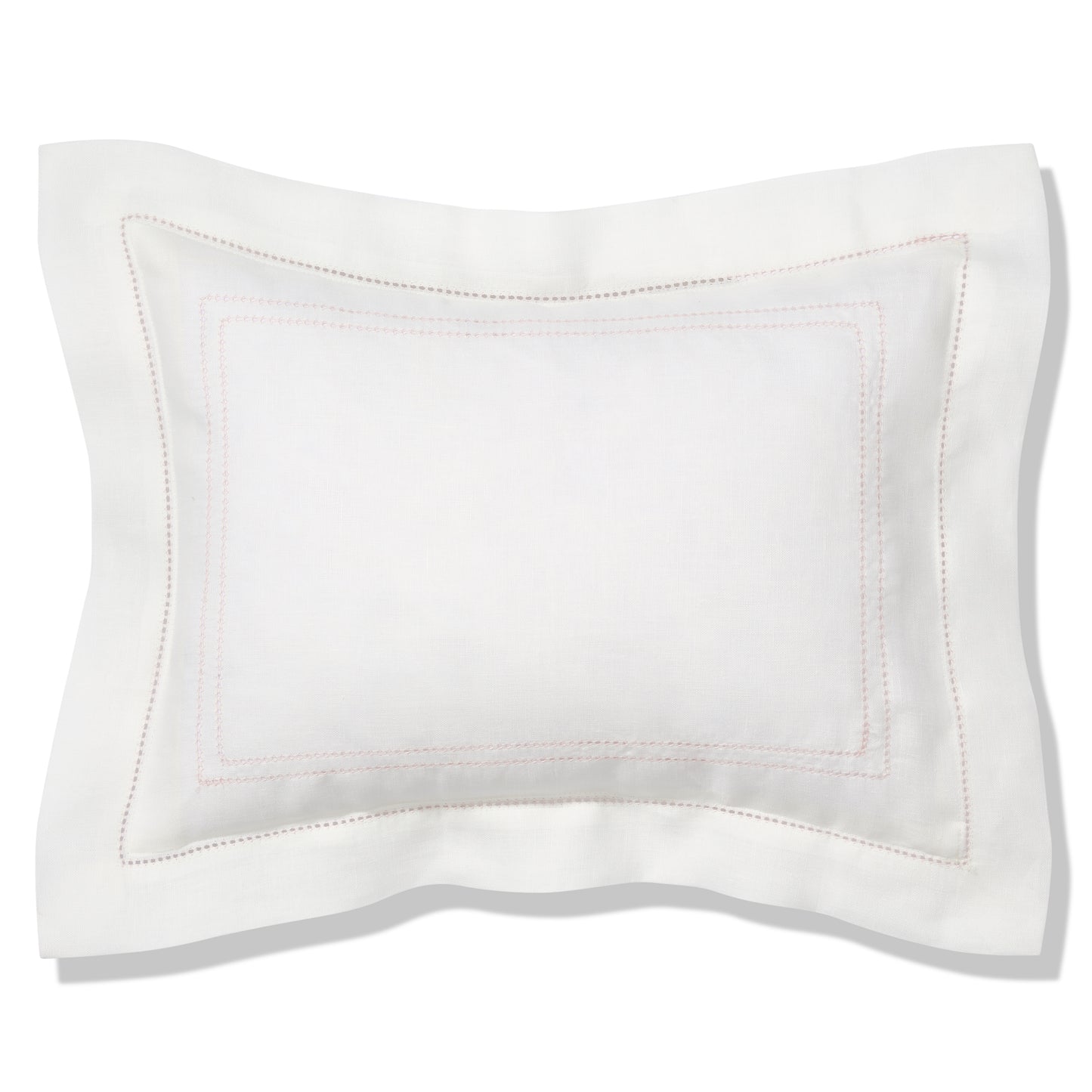 Volga Linen, Boudoir Pillow with Hemstitch in English Rose