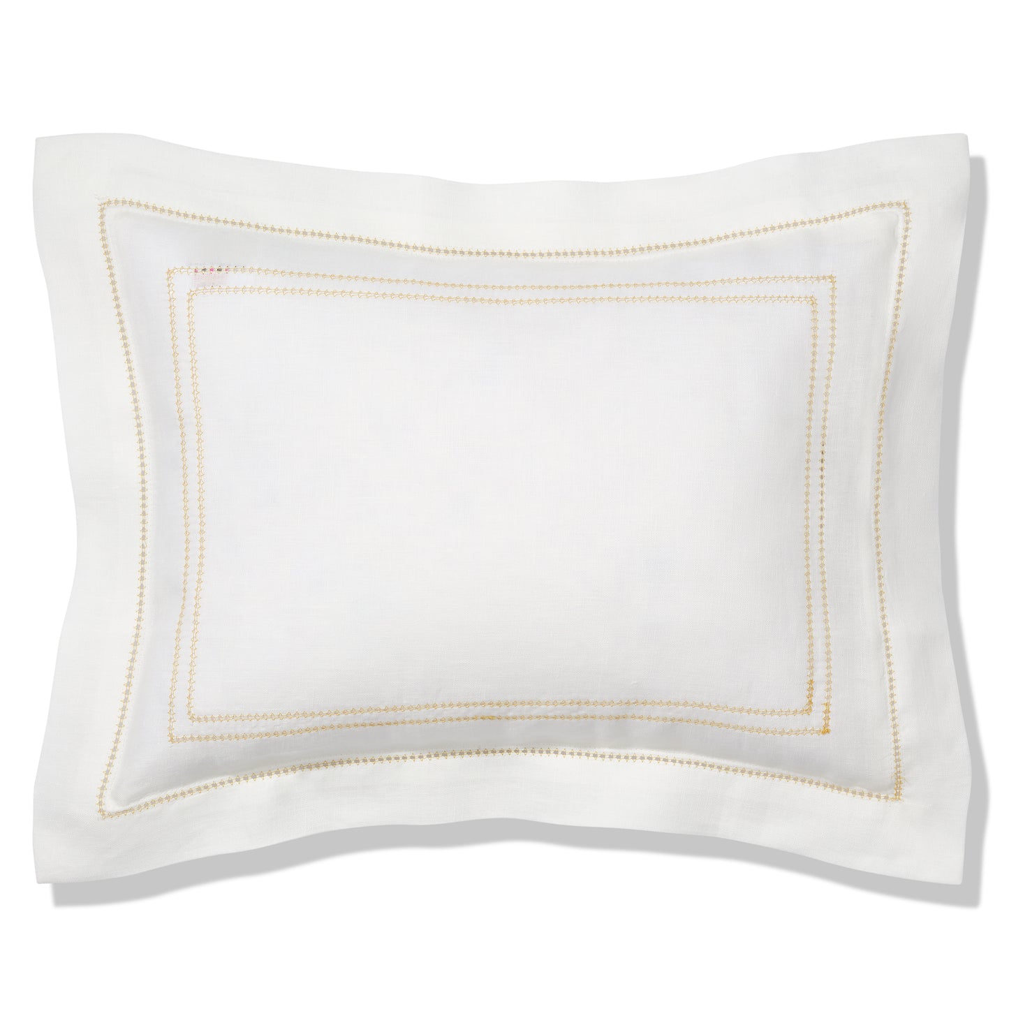 Volga Linen, Boudoir Pillow with Hemstitch in Ochre