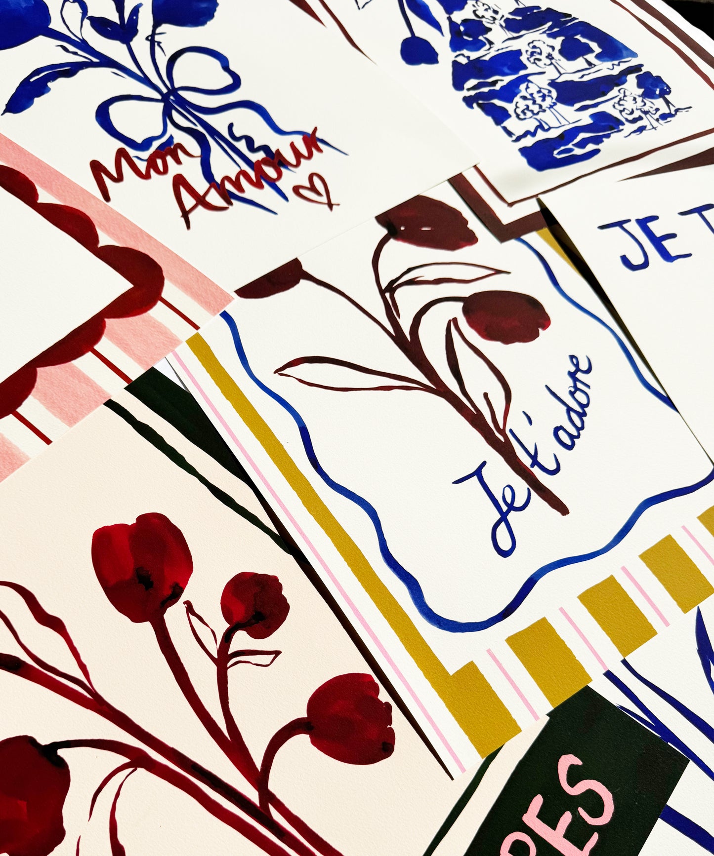 The Good Life Home, I Adore you (Je t'adore) - French Floral Love Art Print