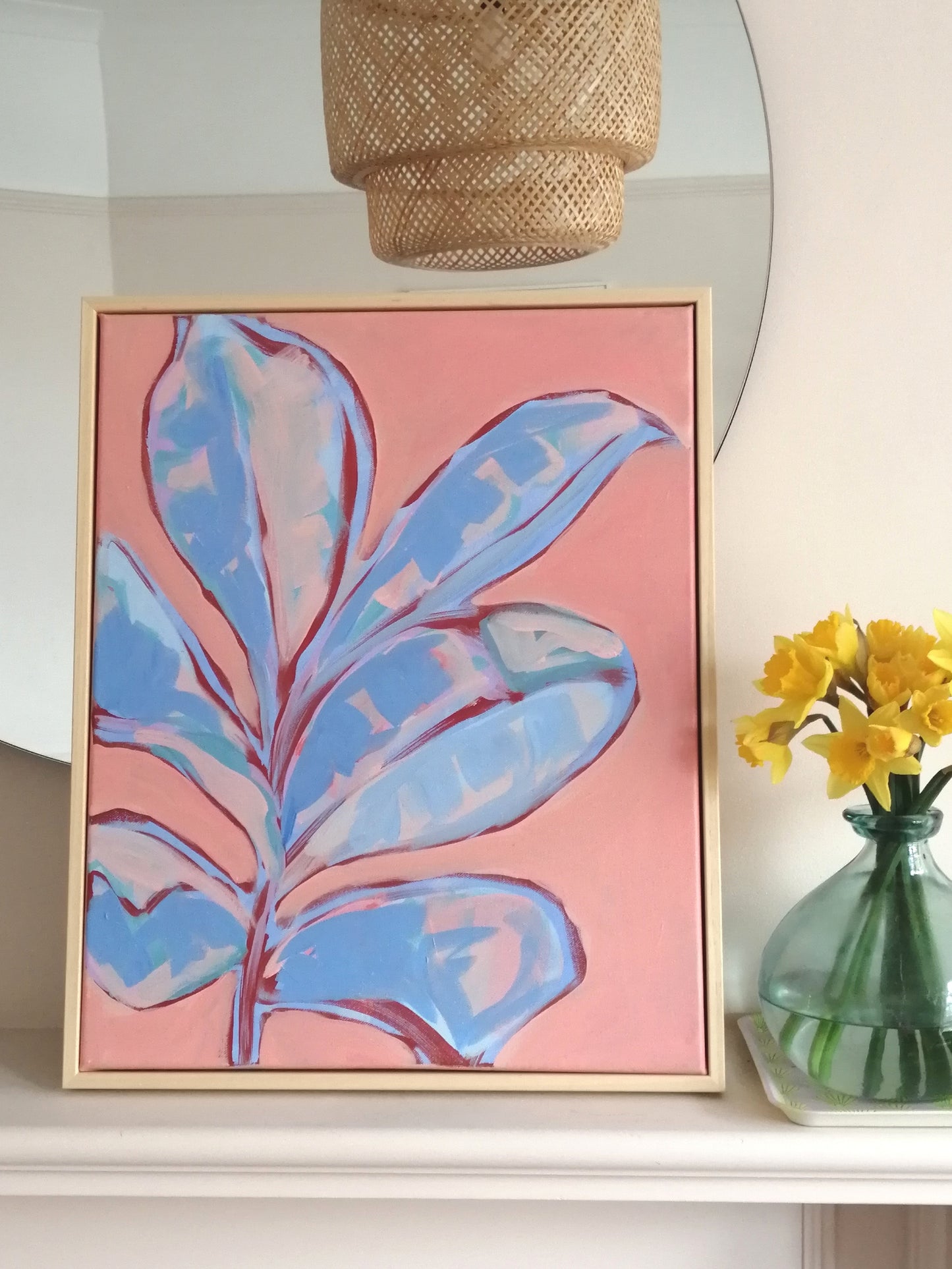 Sian Beck, 'Blue Rubber Plant on Pink' 2024