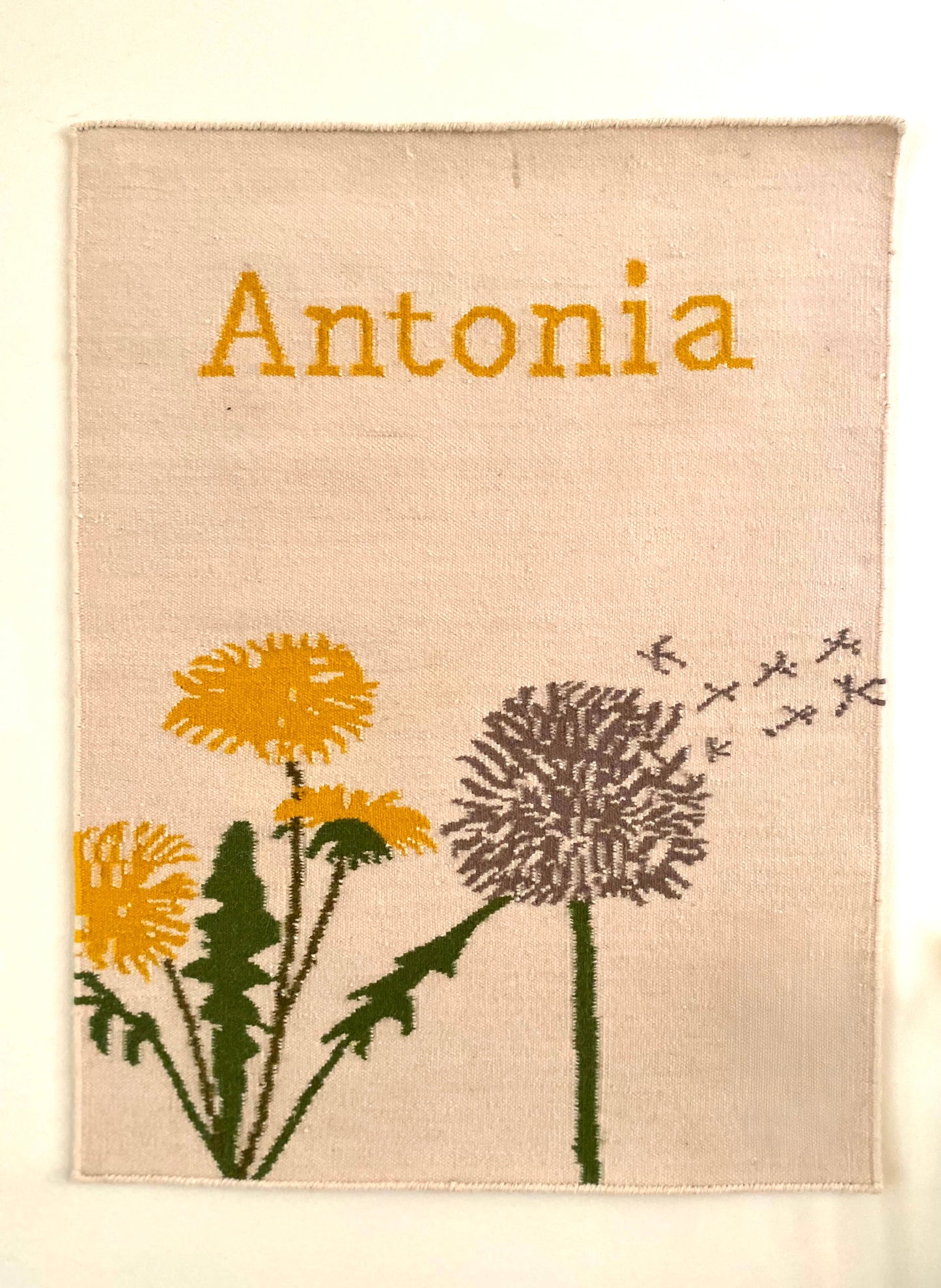 Sparrow and Grass, 'Dandelion Wall Hanging'