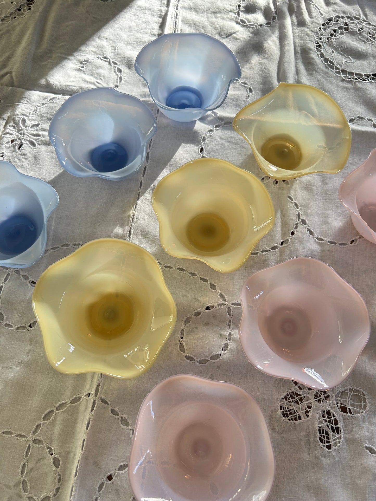 The Antonia Murano Ruffle Bowl in Yellow
